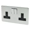 Crabtree Platinum 13A 2-Gang DP Switched Plug Socket Satin Chrome with Black Inserts 1 Crabtree Platinum 13A 2-Gang DP Switched Plug Socket Satin Chrome with Black Inserts -Cheap Crabtree Switches Store 21642 P