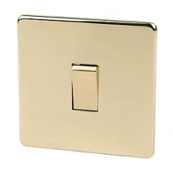Crabtree Platinum 10AX 1-Gang 2-Way Light Switch Polished Brass