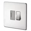 Crabtree Platinum 13A Switched Fused Spur Satin Chrome with White Inserts -Cheap Crabtree Switches Store 24746 P