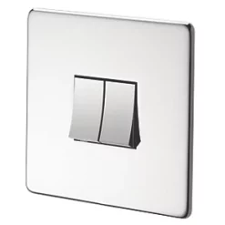Crabtree Platinum 10AX 2-Gang 2-Way Light Switch Polished Chrome