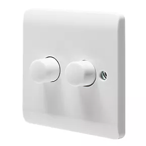 Crabtree Instinct 2-Gang 2-Way LED Dimmer Switch White 3 Crabtree Instinct 2-Gang 2-Way LED Dimmer Switch White