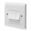 Crabtree Instinct 10AX 3-Gang 2-Way Light Switch White