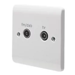 Crabtree Instinct 1-Gang Duplex Multimedia Socket White