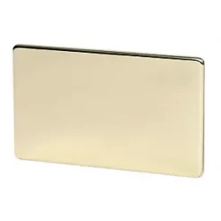 Crabtree Platinum 2-Gang Blanking Plate Polished Brass