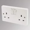 Crabtree Capital 13A 2-Gang DP Switched Plug Socket White -Cheap Crabtree Switches Store 38040 P