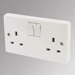 Cheap Crabtree Switches Store 3 Crabtree Capital 13A 2-Gang DP Switched Plug Socket White