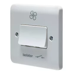 Crabtree Instinct 10A 1-Gang 3-Pole Fan Isolator Switch White