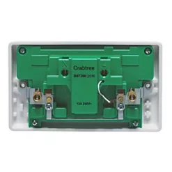 Crabtree Instinct 13A 2-Gang DP Switched Passive RCD Socket White -Cheap Crabtree Switches Store 429HV A2