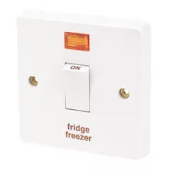 Crabtree Capital 20A 1-Gang DP Fridge Freezer Switch White with Neon