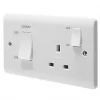 Crabtree Instinct 45A 2-Gang DP Cooker Switch & 13A DP Switched Socket White -Cheap Crabtree Switches Store 516HV P
