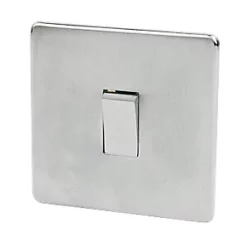 Crabtree Platinum 10AX 1-Gang 2-Way Light Switch Satin Chrome