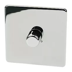 Crabtree Platinum 1-Gang 2-Way Dimmer Switch Polished Chrome