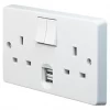 Crabtree Capital 13A 2-Gang DP Switched Socket + 2.1A 2-Outlet Type A USB Charger White 2 Crabtree Capital 13A 2-Gang DP Switched Socket + 2.1A 2-Outlet Type A USB Charger White -Cheap Crabtree Switches Store 5506V P