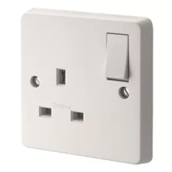 Crabtree Capital 13A 1-Gang DP Switched Plug Socket White