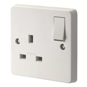Crabtree Capital 13A 1-Gang DP Switched Plug Socket White 3 Crabtree Capital 13A 1-Gang DP Switched Plug Socket White