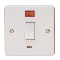 Crabtree Capital 20A 1-Gang DP Fan Isolator Switch White with Neon -Cheap Crabtree Switches Store 6686J A1