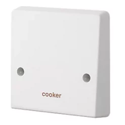 Crabtree Capital 45A Unswitched Cooker Outlet Plate White