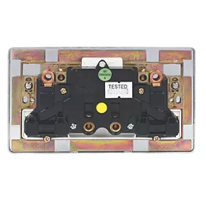 Crabtree Platinum 13A 2-Gang DP Switched Plug Socket Satin Chrome with White Inserts 4 Crabtree Platinum 13A 2-Gang DP Switched Plug Socket Satin Chrome with White Inserts - Image 2