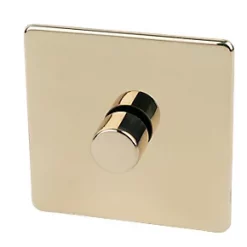 Crabtree Platinum 1-Gang 2-Way Dimmer Switch Polished Brass