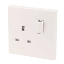 13A 1-Gang DP Switched Plug Socket White