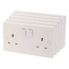 13A 2-Gang SP Switched Plug Socket White 5 Pack -Cheap Crabtree Switches Store 8025D P