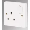 Crabtree Capital 13A 1-Gang SP Switched Plug Socket White -Cheap Crabtree Switches Store 81793 P