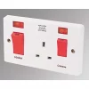 Crabtree Capital 45 A & 13A 2-Gang DP Cooker Switch & 13A DP Switched Socket White with Neon -Cheap Crabtree Switches Store 81895 P