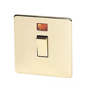 Crabtree Platinum 20A 1-Gang DP Control Switch Polished Brass with Neon 3 Crabtree Platinum 20A 1-Gang DP Control Switch Polished Brass with Neon
