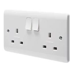 Crabtree Instinct 13A 2-Gang SP Switched Socket White