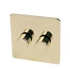 Crabtree Platinum 2-Gang 2-Way Dimmer Switch Polished Brass