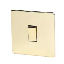 Crabtree Platinum 10AX 1-Gang Intermediate Switch Polished Brass