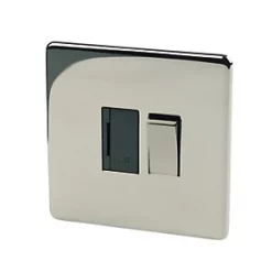 Crabtree Platinum 13A Switched Fused Spur Black Nickel with Black Inserts