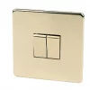 Crabtree Platinum 10AX 2-Gang 2-Way Light Switch Polished Brass -Cheap Crabtree Switches Store 87782 P