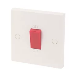 45A 1-Gang DP Cooker Switch White