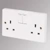 Crabtree Capital 13A 2-Gang SP Switched Plug Socket White -Cheap Crabtree Switches Store 96304 P