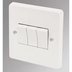 Crabtree Capital 10AX 3-Gang 2-Way Light Switch White