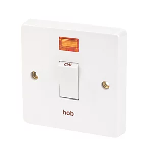 Crabtree Capital 20A 1-Gang DP Hob Switch White with Neon 3 Crabtree Capital 20A 1-Gang DP Hob Switch White with Neon