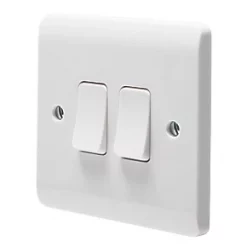 Crabtree Instinct 10AX 2-Gang 2-Way Light Switch White