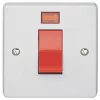 Crabtree Capital 45A 1-Gang DP Cooker Switch White with Neon