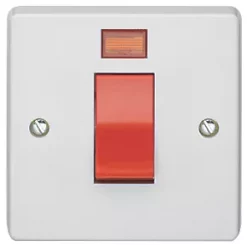 Crabtree Capital 45A 1-Gang DP Cooker Switch White with Neon